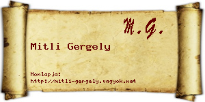Mitli Gergely névjegykártya